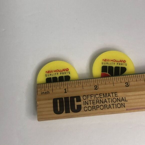 new holland promotional refridgerator magnets yellow round quality parts 1.5 in - Picture 2 of 3
